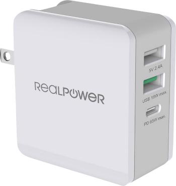 RealPower DeskCharge-65 306837 USB nabíjačka do zásuvky (230 V)  3 x USB
