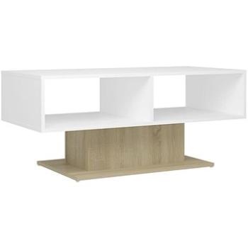 SHUMEE Konferenčný stolík biely dub sonoma 103,5 × 50 × 44,5 cm drevotrieska, 806827