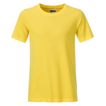 James & Nicholson Klasické chlapčenské tričko z biobavlny 8008B - Žltá | XXL