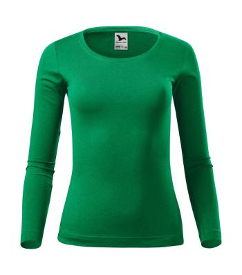 MALFINI Dámske tričko s dlhým rukávom Fit-T Long Sleeve - Stredne zelená | S