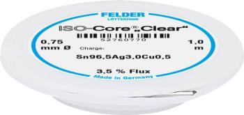 Felder Löttechnik ISO-Core "Clear" SAC305 spájkovací cín cievka Sn96,5Ag3Cu0,5  0.75 mm