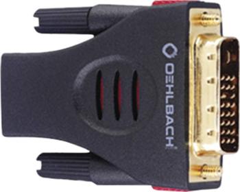 Oehlbach 9070 DVI / HDMI adaptér [1x DVI zástrčka 18+1-pólová - 1x HDMI zásuvka] čierna pozlátené kontakty