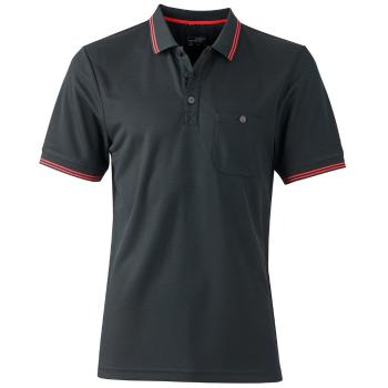 James & Nicholson Pánska športová polokošeľa JN702 - Čierna / červená | XL