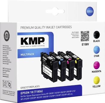 KMP Ink náhradný Epson T1801, T1802, T1803, T1804, 18 kompatibilná kombinované balenie čierna, zelenomodrá, purpurová, ž