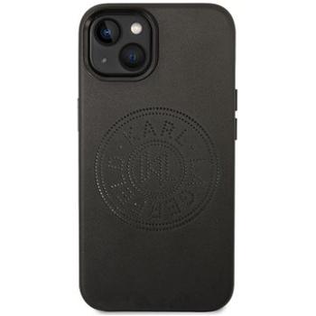 Karl Lagerfeld PU Leather Perforated Logo Zadný Kryt pre iPhone 14 Black (KLHCP14SFWHK)