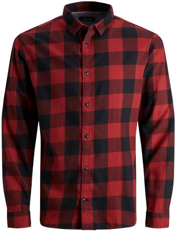 Jack&Jones Pánska košeľa JJEGINGHAM Slim Fit 12181602 Brick Red S