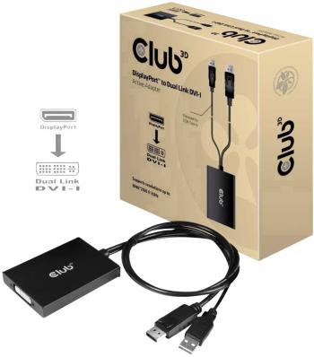 club3D CAC-1010 DisplayPort adaptér [1x zástrčka DisplayPort, USB 2.0 zástrčka A - 1x DVI zásuvka 24+5-pólová] čierna  0