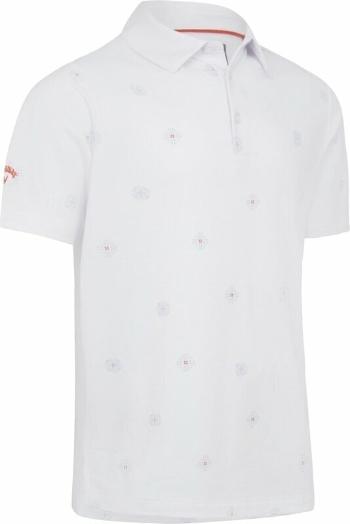 Callaway Mens Classic Foulard Print Polo Bright White S