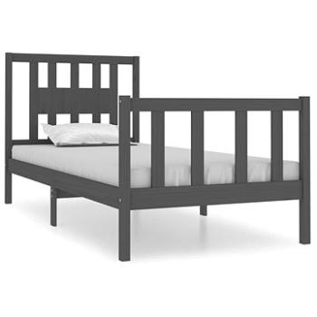 Rám postele sivý masívne drevo 90 × 190 cm Single, 3104095