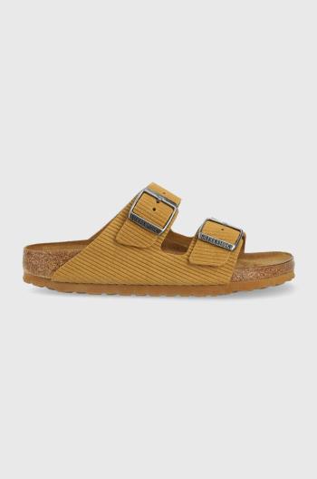 Semišové šľapky Birkenstock Arizona dámske, hnedá farba, 1026097