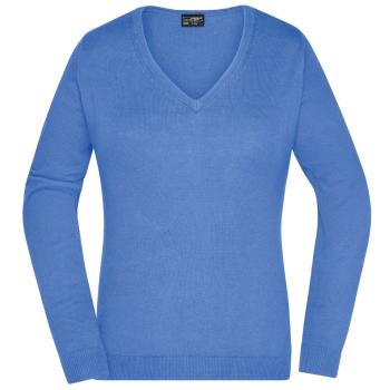 James & Nicholson Dámsky bavlnený sveter JN658 - Ľadovo modrá | M