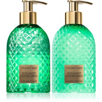 Vivian Gray Gemstone Bergamot & Lemongras darčeková sada na ruky 2x300 ml