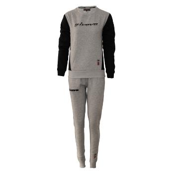 TUTA DONNA 102 G/COLLO CON TASCHE IN FELPA GRIGIO CHIARO/NERO Tg. XL