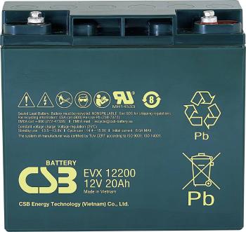 CSB Battery EVX 12200 EVX12200 olovený akumulátor 12 V 20 Ah olovený so skleneným rúnom (š x v x h) 181 x 167 x 76 mm sk