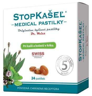 Dr.Weiss Stopkašel Medical pastilky - pri kašli a bolesti v krku 24 ks