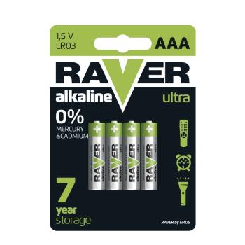 EMOS B7911 RAVER ALKALICKE BATERIE LR03 AAA, 4KS BLISTER