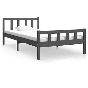Rám postele sivý masívne drevo 100 × 200 cm, 810671