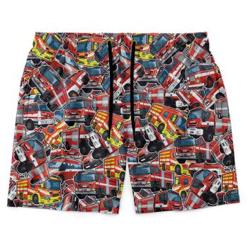 Pánské plavky short – Hasičské vozy (Veľkosť: 3XL)