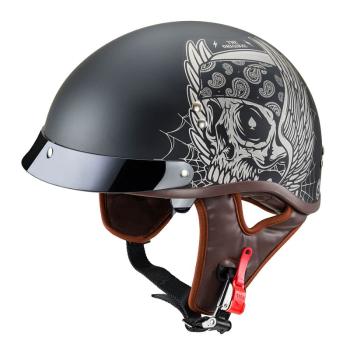 Moto prilba W-TEC Black Heart Longroad Farba Wings Skull, Veľkosť XS (53-54)