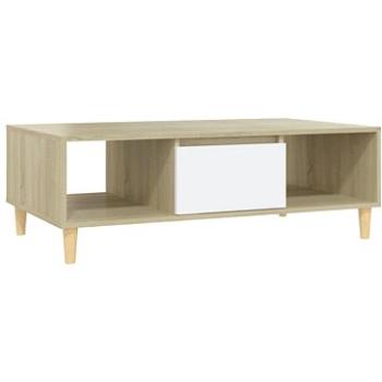 SHUMEE Konferenčný stolík biely a dub sonoma 103,5 × 60 × 35 cm drevotrieska, 806018