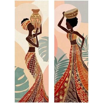 Signes Grimalt  Obrazy, plátna Africká Žena Maľba 2 Jednotky  Čierna