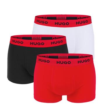 HUGO - boxerky 3PACK cotton stretch black, white, red combo - limitovaná fashion edícia (HUGO BOSS)-XL (99-107 cm)