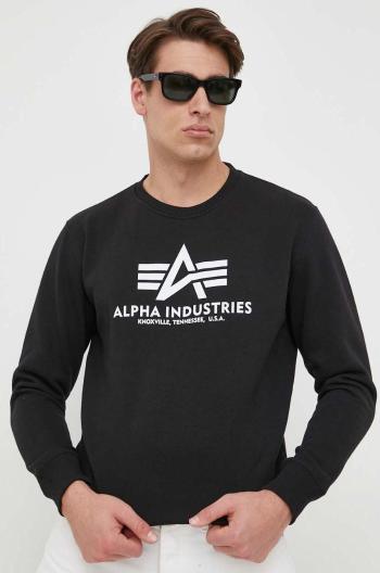 Mikina Alpha Industries pánska, čierna farba, s potlačou