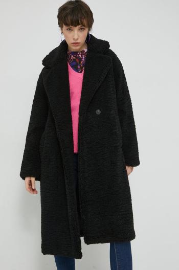 Kabát Vila dámsky, čierna farba, prechodný, oversize
