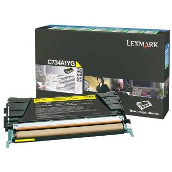 LEXMARK C734A1YG - originálny toner, žltý, 6000 strán