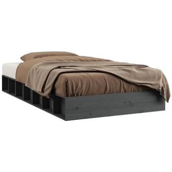 Rám postele sivý 140 × 190 cm masívne drevo, 820718