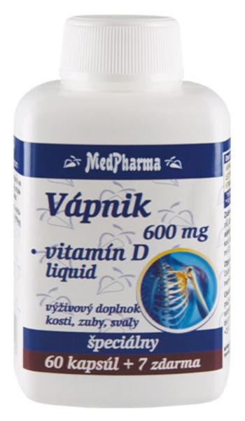 MedPharma Vápnik 600 mg + Vitamín D liq. 67 kapsúl
