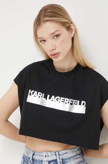 Bavlnený top Karl Lagerfeld Jeans čierna farba