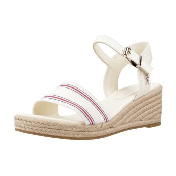 Tommy Hilfiger  SHIRTING WEDGE SANDAL  Sandále Biela