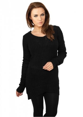 Urban Classics Ladies Long Wideneck Sweater black - XL