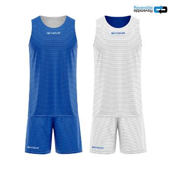 KIT DOUBLE IN MESH AZZURRO/BIANCO Tg. M