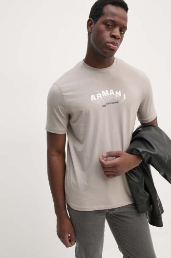 Tričko Armani Exchange pánske, béžová farba, s potlačou, 6DZTHV ZJE6Z