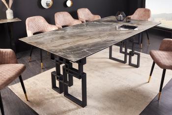 LuxD Dizajnový jedálenský stôl Salus 200 cm taupe - vzor mramor
