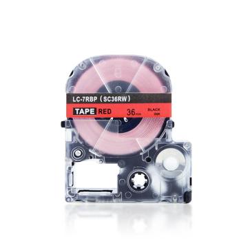 Epson LC-SC36RW, 36mm x 8m, černý tisk / červený podklad, kompatibilní páska