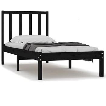 Rám postele čierny masívna borovica 90 × 200 cm, 3105060