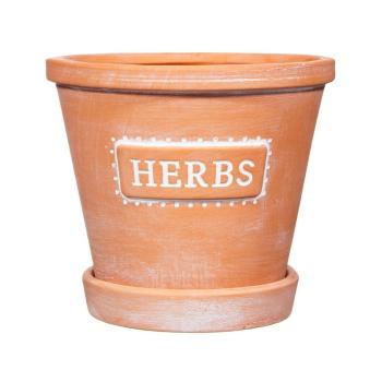 Terakotový kvetináč s tanierikom Sass & Belle Herbs, ø 12,5 cm