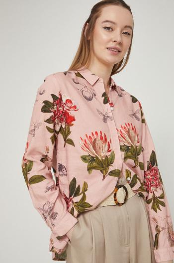 Košeľa Medicine dámska, ružová farba, regular, s klasickým golierom