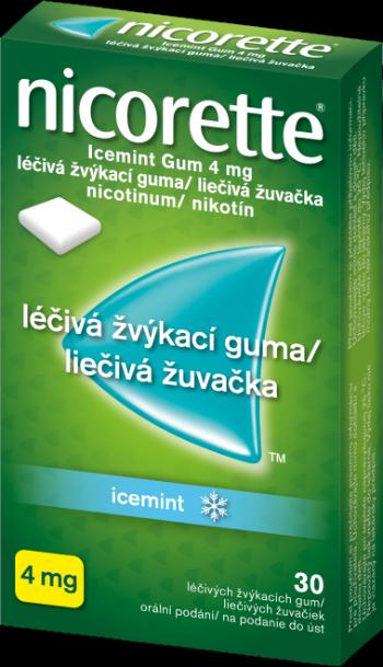 Nicorette Icemint Gum 4mg liečivé žuvačky 30 ks