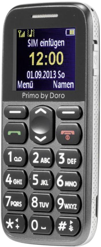 Primo by DORO 215 telefón pre seniorov nabíjacej stanice, tlačidlo SOS sivá