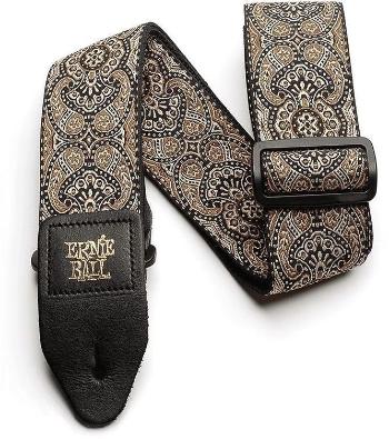 Ernie Ball Jacquard Strap EB Gitarový pás Gold/Black Paisley