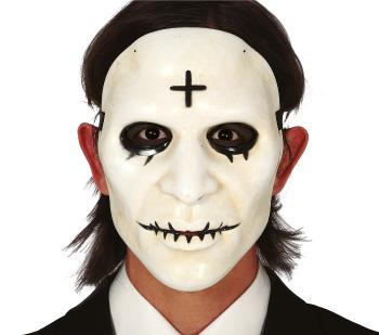 Guirca Biela maska muža s krížom