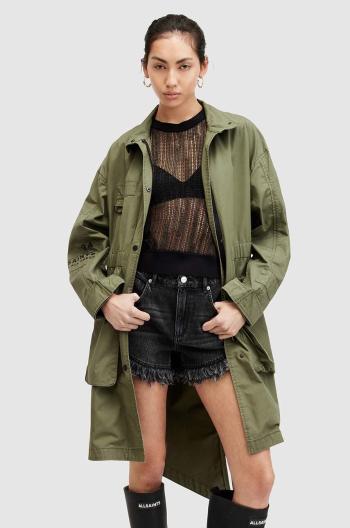 Bavlnená parka AllSaints MILLA PARKA zelená farba, prechodný, W002OA