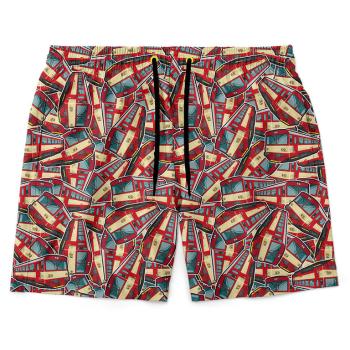 Pánske plavky short – 810 červená (Veľkosť: XL)