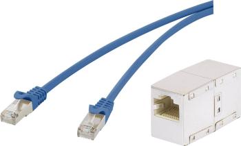 Renkforce RF-3828864 RJ45 sieťové káble, prepojovacie káble CAT 5e F/UTP 10.00 m modrá s ochranou 1 ks