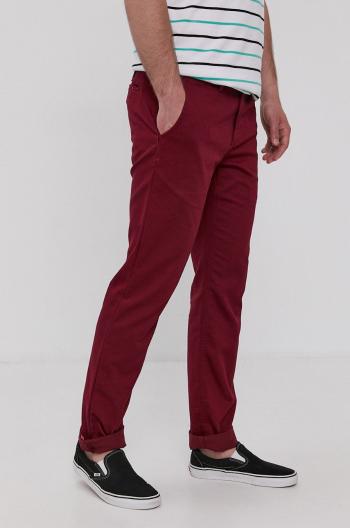 Nohavice Vans pánske, červená farba, rovné