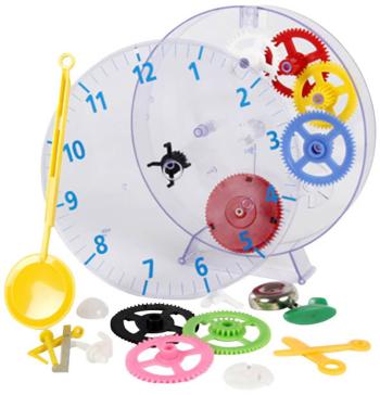 Techno Line Model kids clock mechanické nástenné hodiny - náučná stavebnica 20 cm x 3.5 cm priehľadná